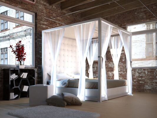 canopy bed white bed